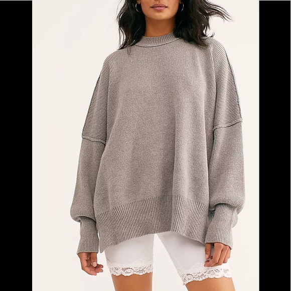 Free People Easy Street Tunic Heather Grey NWT *Most Popular Sweater in Closet* - Picture 4 of 4